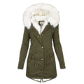 Women's cotton padded jacket with white collar